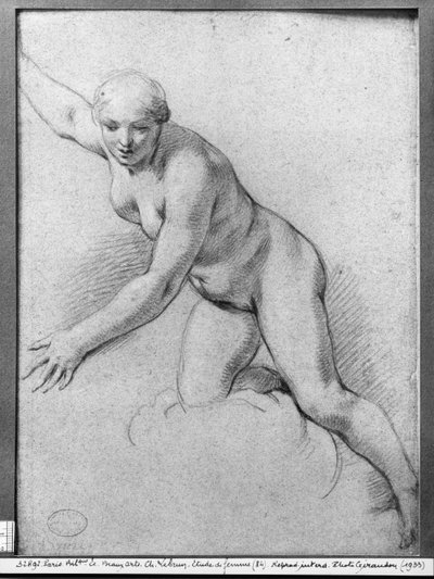 Woman Kneeling on a Cloud by Charles Le Brun